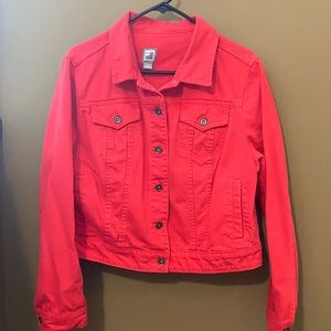 Red jean jacket